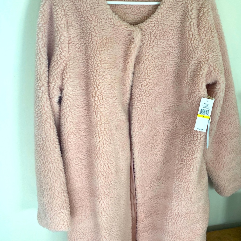 FEVER faux fur blush pink peacoat